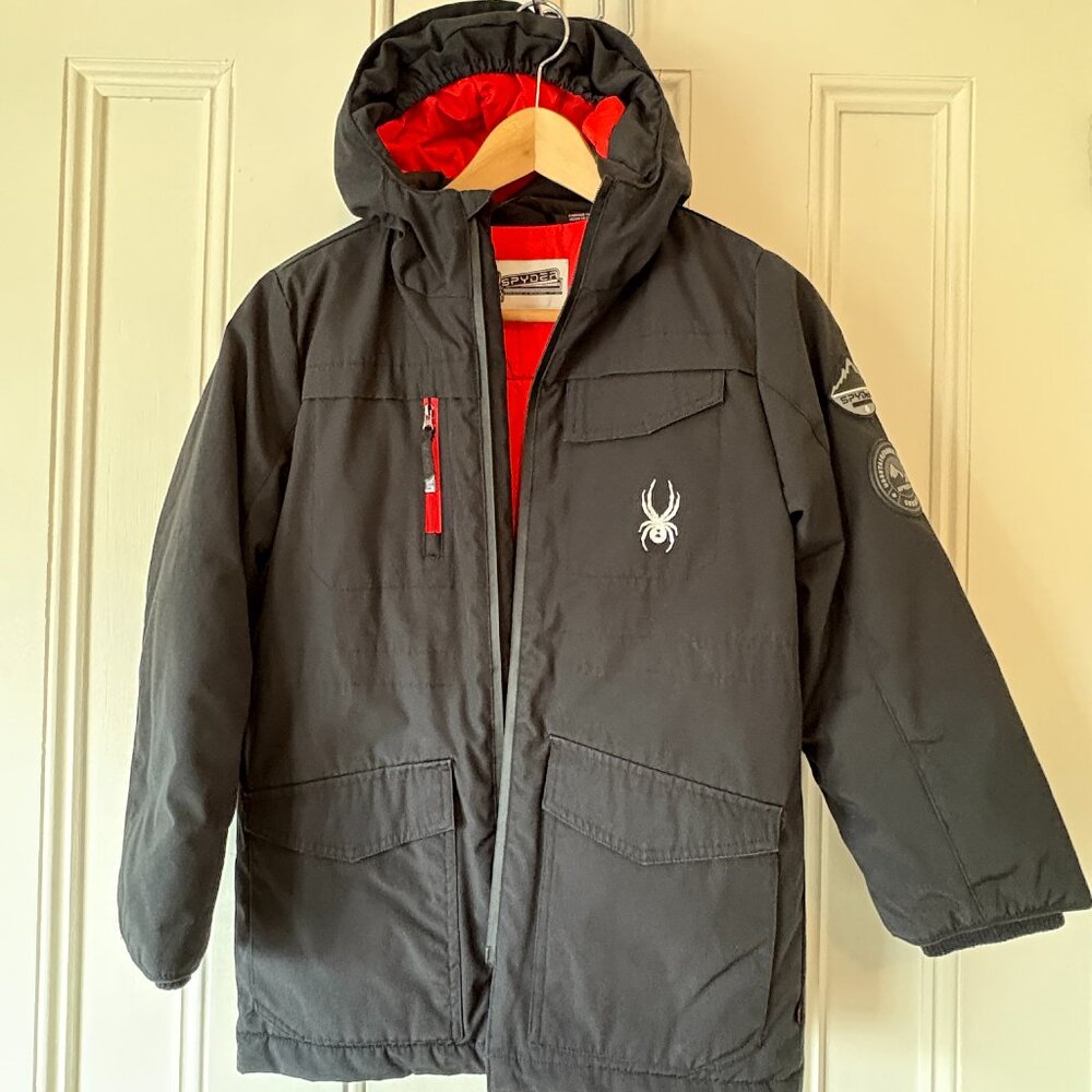 Boy's SPYDER hooded ski parka, size S